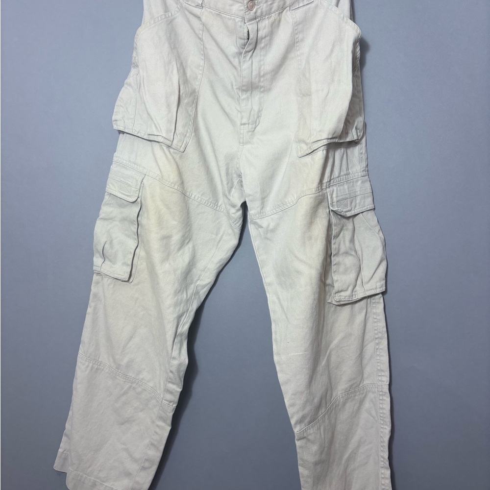 Vintage 90s Bugle Boy Men’s Cargo Pants White Waist 36
